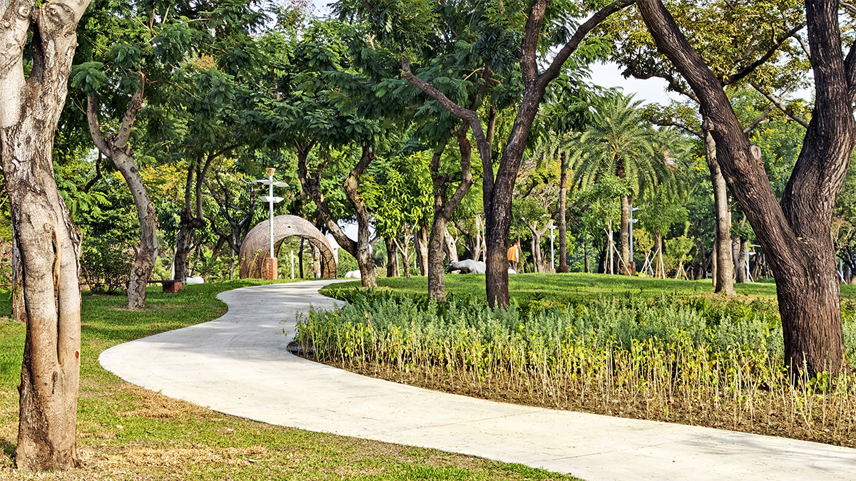 [高雄 三民] 盤花公園  走進客家文化的城市綠洲 光之塔旁全新休閒散步新景點